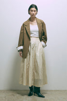 Nylon Taffeta Flared Skirt イエロー