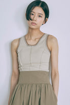 Tulle Piping Tank Top