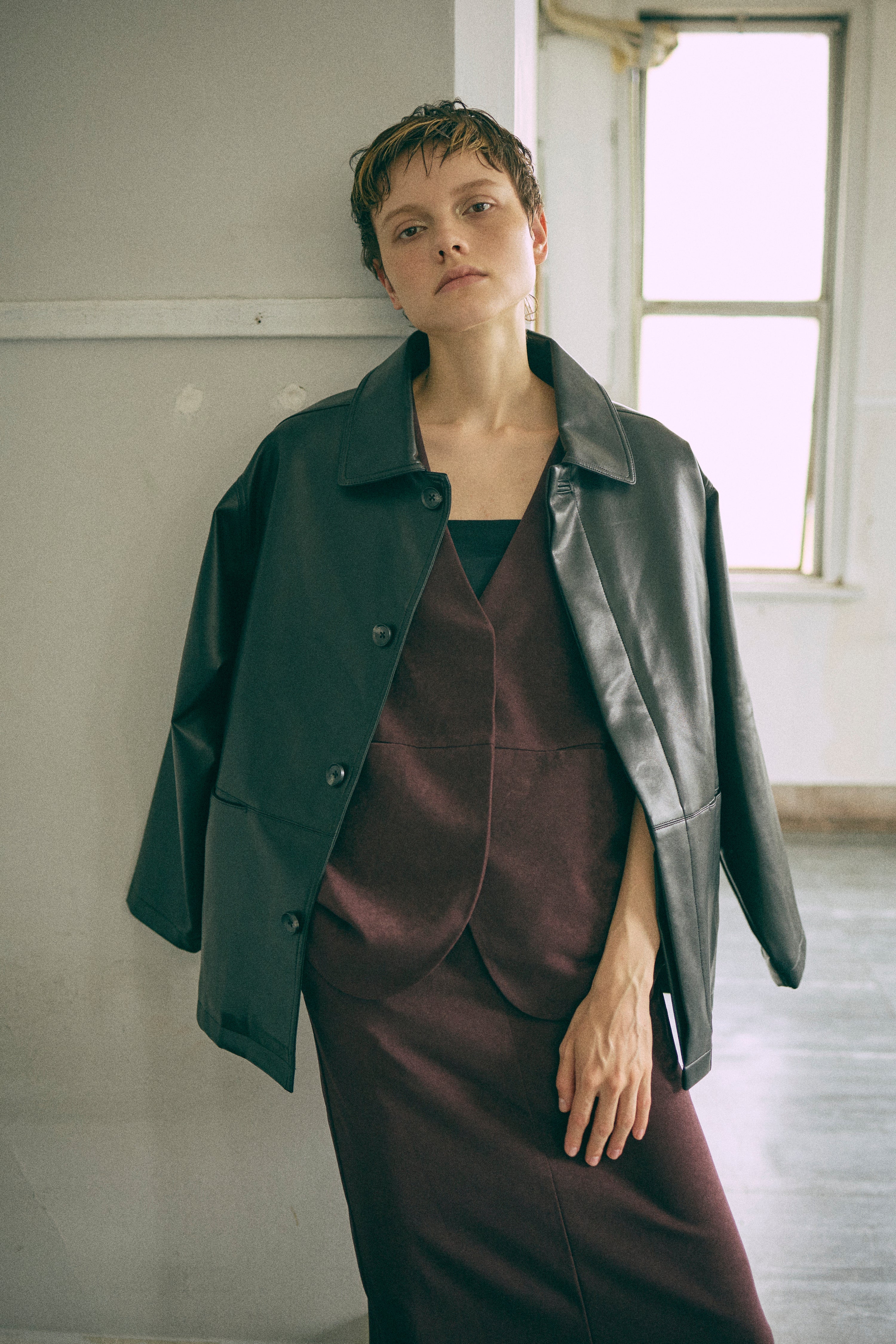 Faux Leather Over Jacket