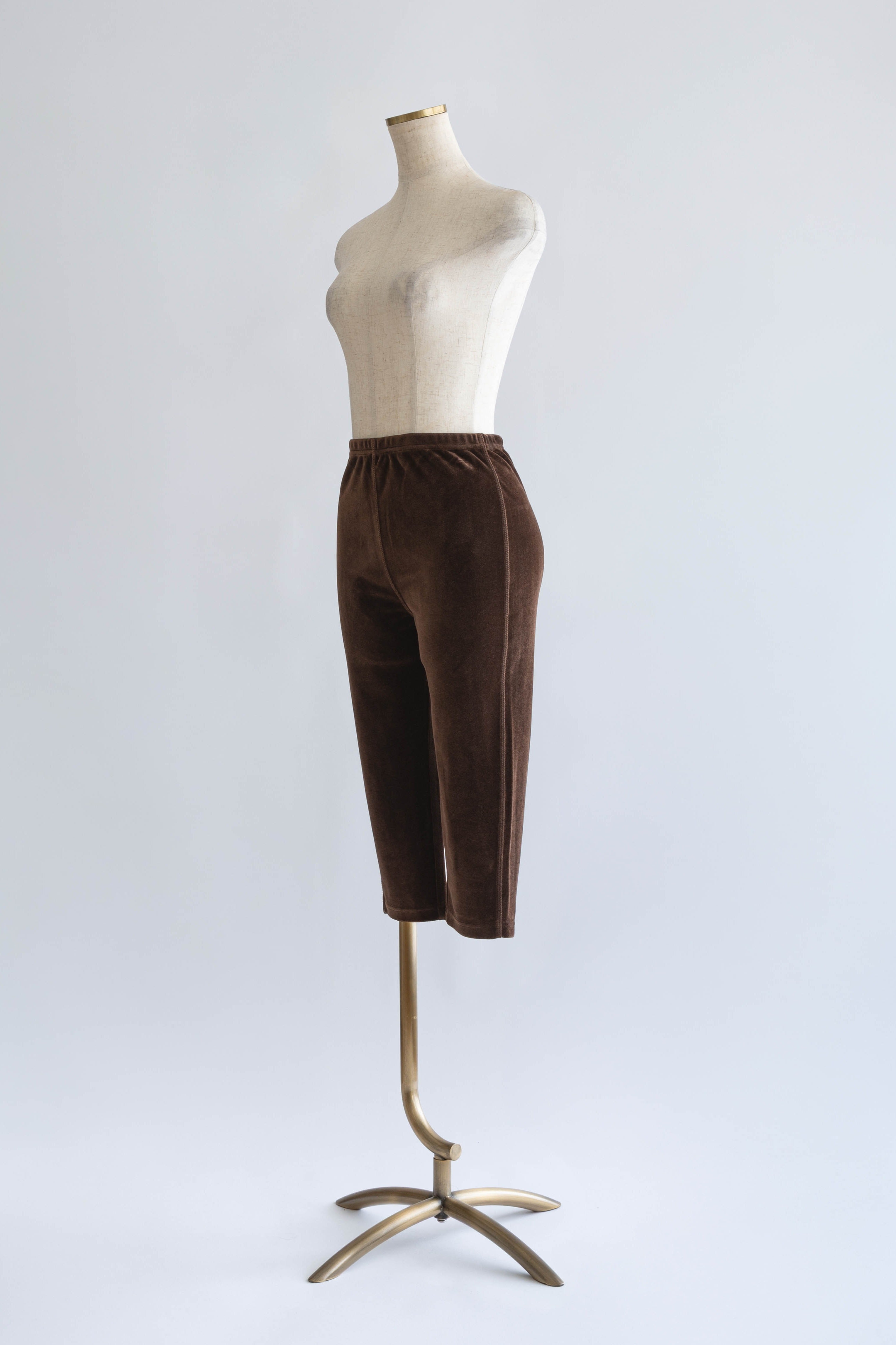 Velour Slim-Fit Biker Leggings