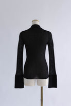 Bottleneck Sheer Rib Knit