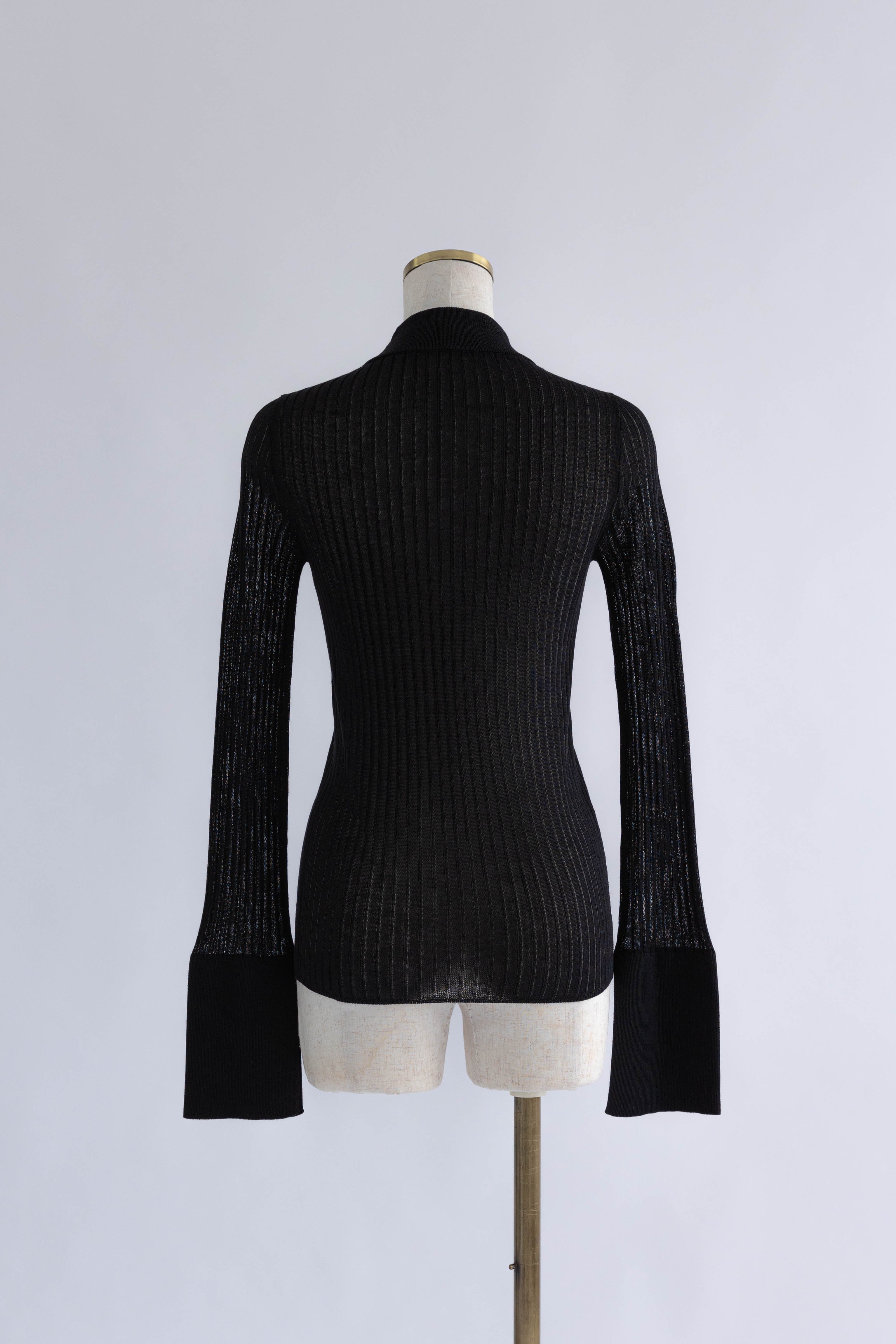 Bottleneck Sheer Rib Knit
