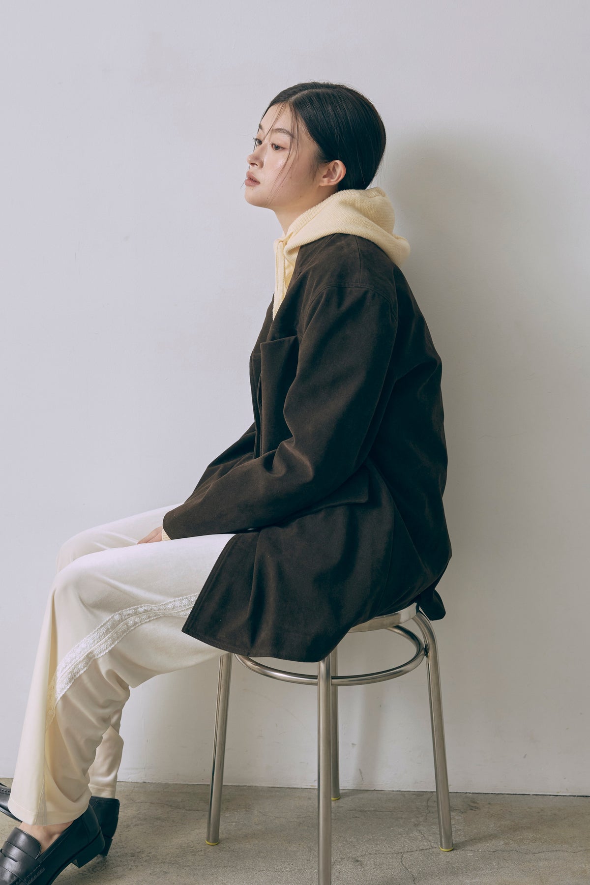 Vintage Suede Oversized Jacket ダークブラウン
