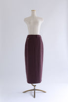 【Set Up】Faux Suede Straight Skirt バーガンディー