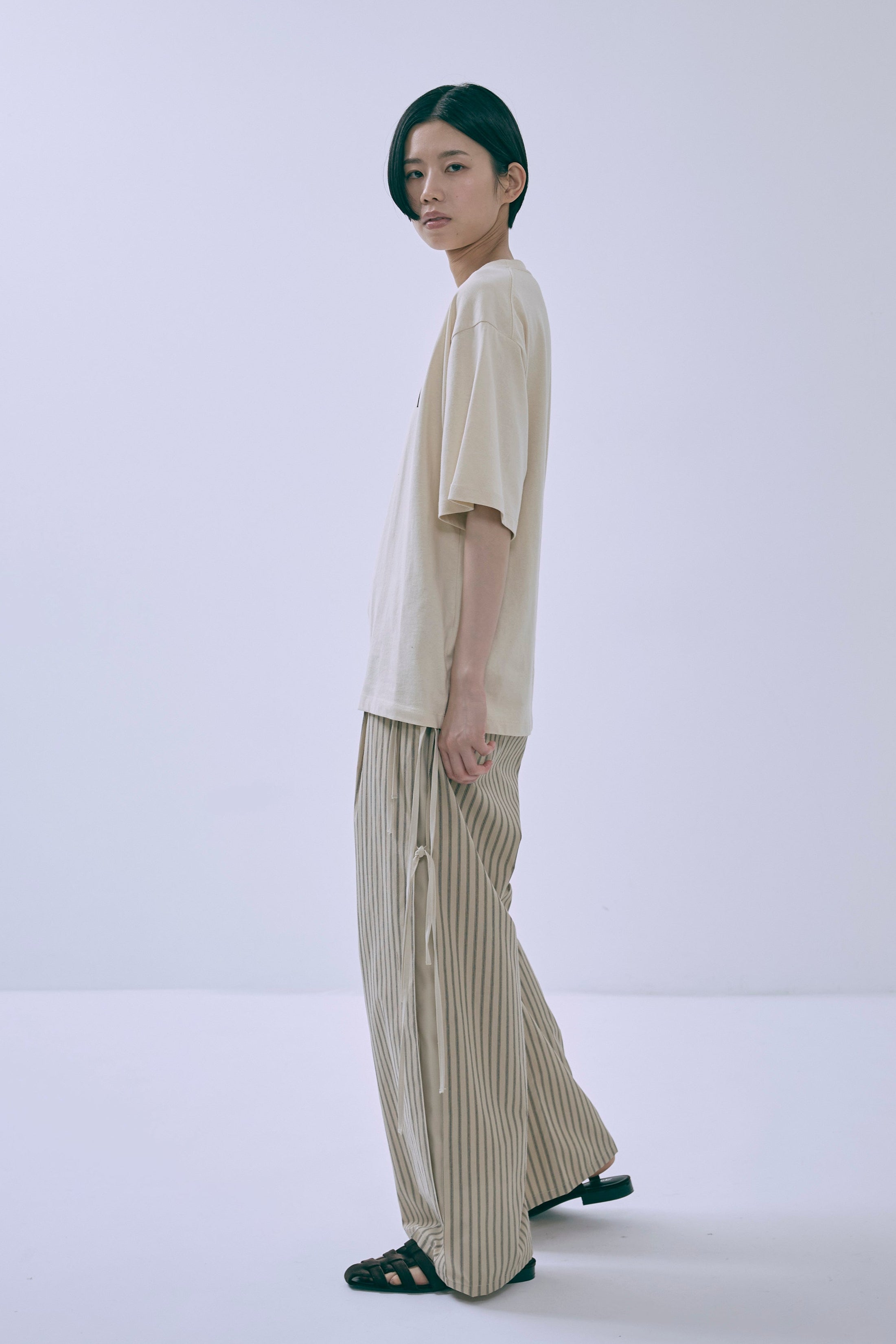 ストライプパンツ レディース Side Ribbon Stripe Pants | EN NEUME