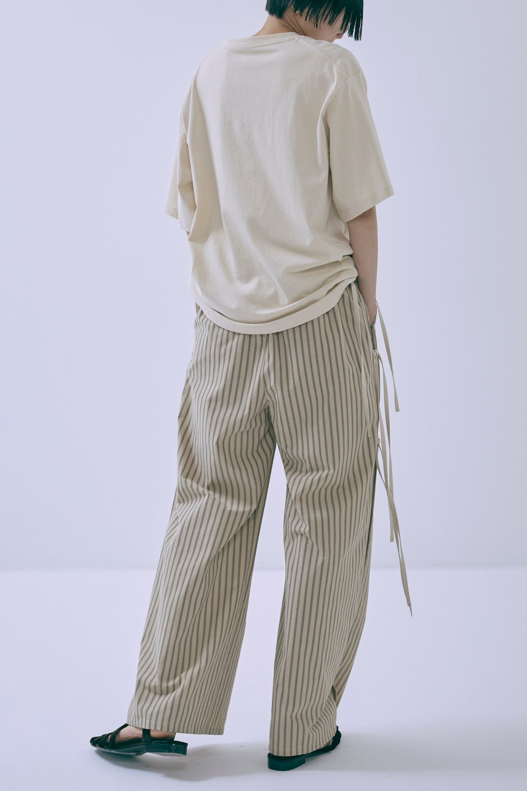 ストライプパンツ レディース Side Ribbon Stripe Pants | EN NEUME