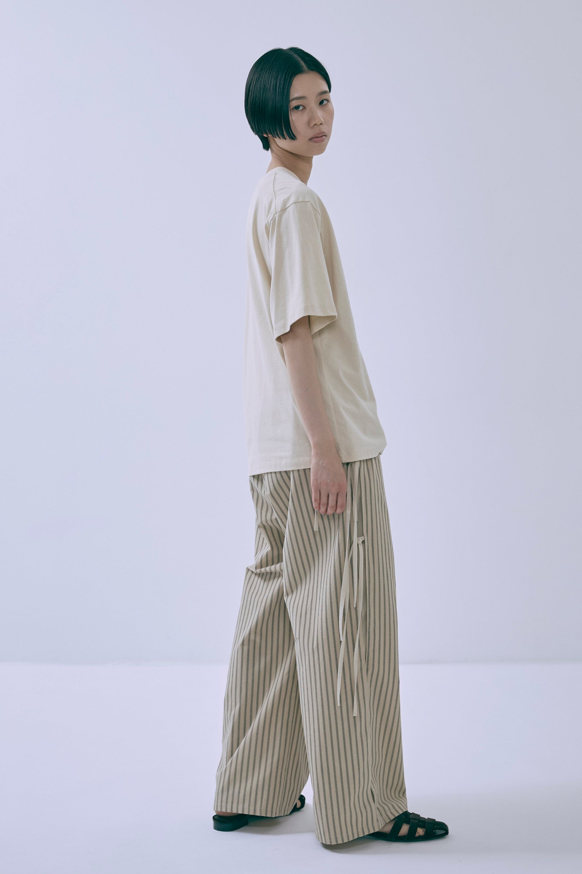 ストライプパンツ レディース Side Ribbon Stripe Pants | EN NEUME
