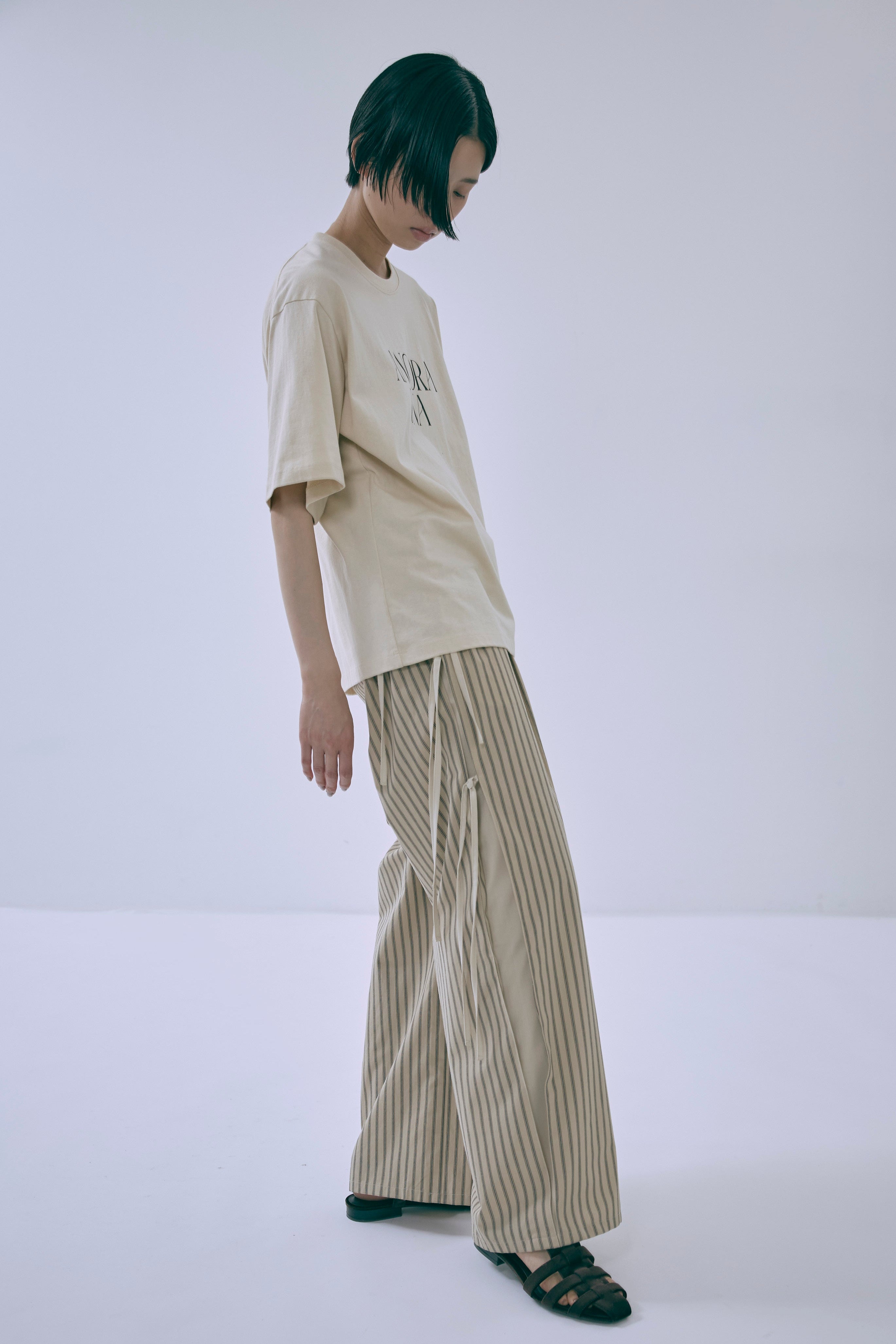 ストライプパンツ レディース Side Ribbon Stripe Pants | EN NEUME