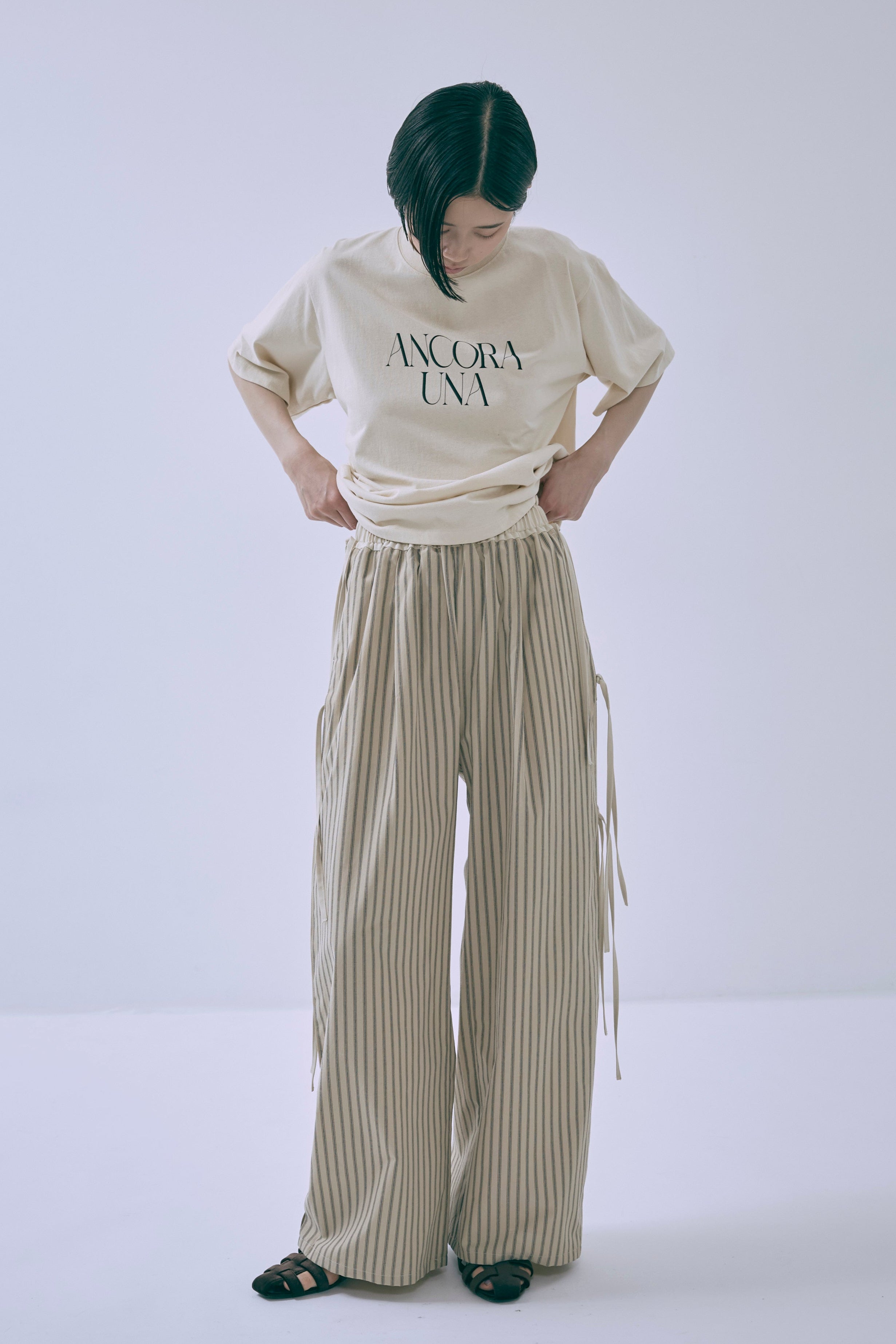 ストライプパンツ レディース Side Ribbon Stripe Pants | EN NEUME