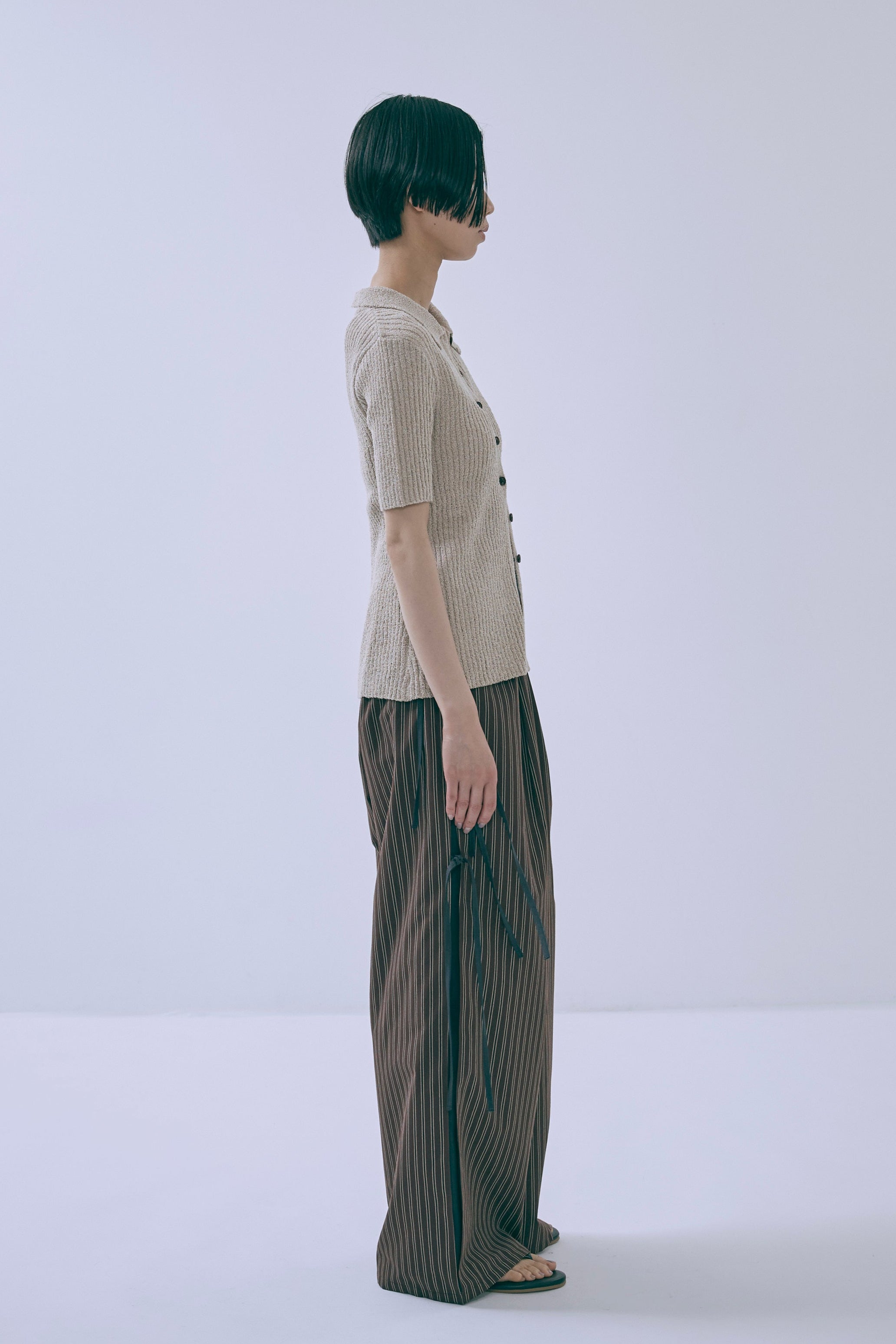 ストライプパンツ レディース Side Ribbon Stripe Pants | EN NEUME