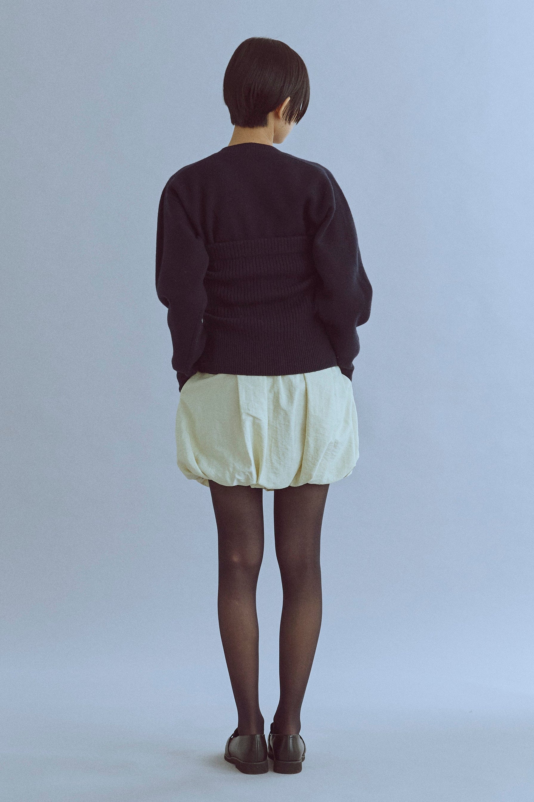 Crewneck Knit ＆ Rib Knit Bustier Set