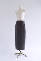 【Set Up】Faux Suede Straight Skirt