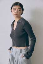 Fitted Rib Skipper Cardigan