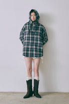 Layered Stole Flannel Shirt ネイビー