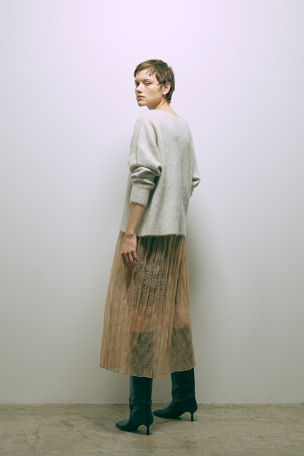 Vneck Fox Over Knit