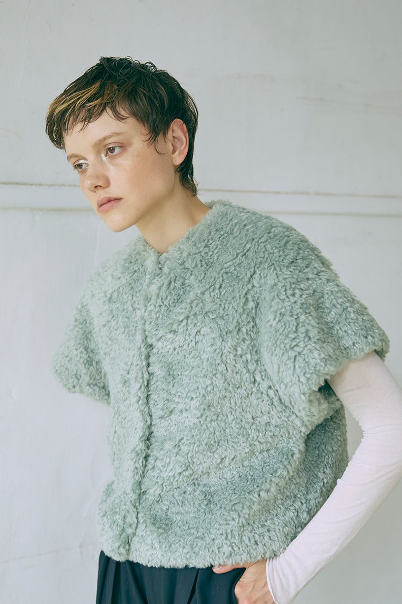Short Sleeve Fur Jacket