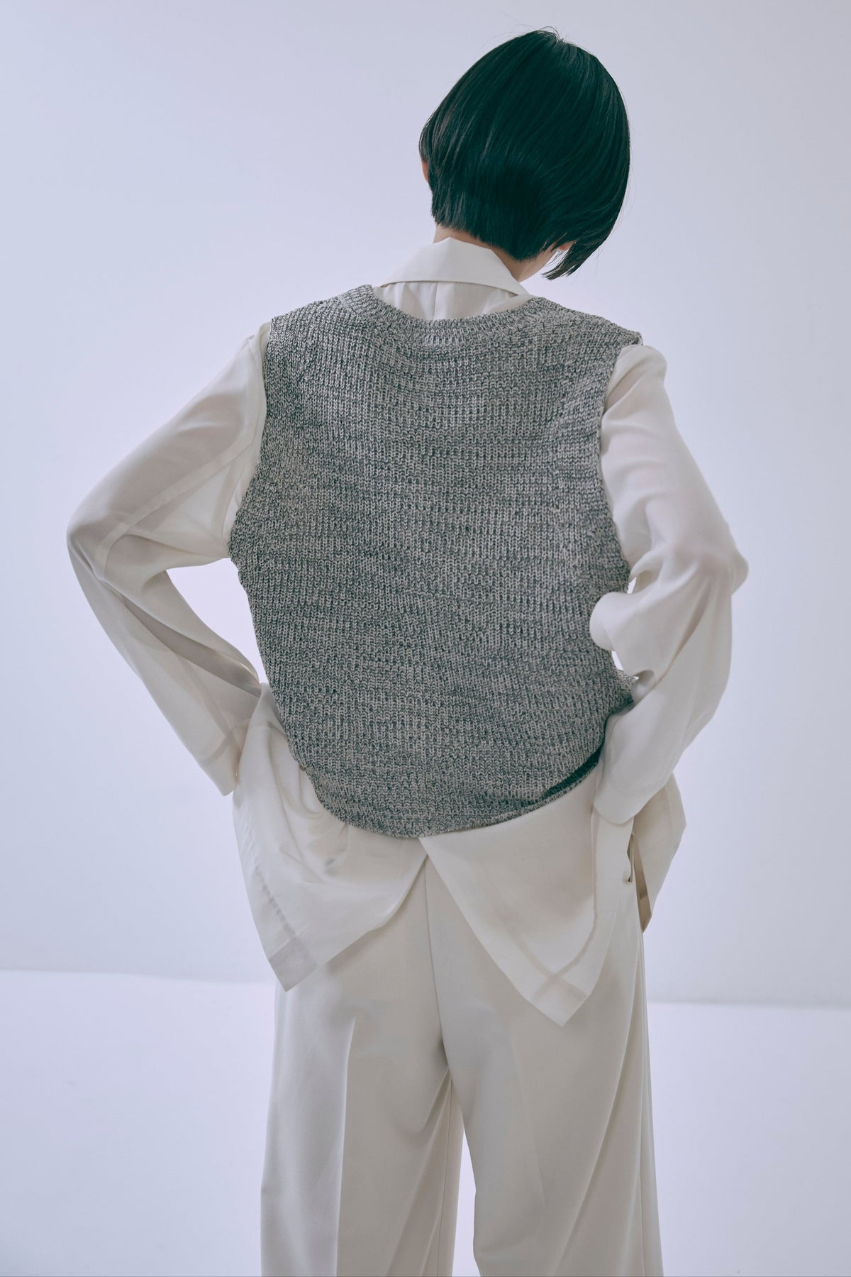 Melange Knit Gilet オフホワイト