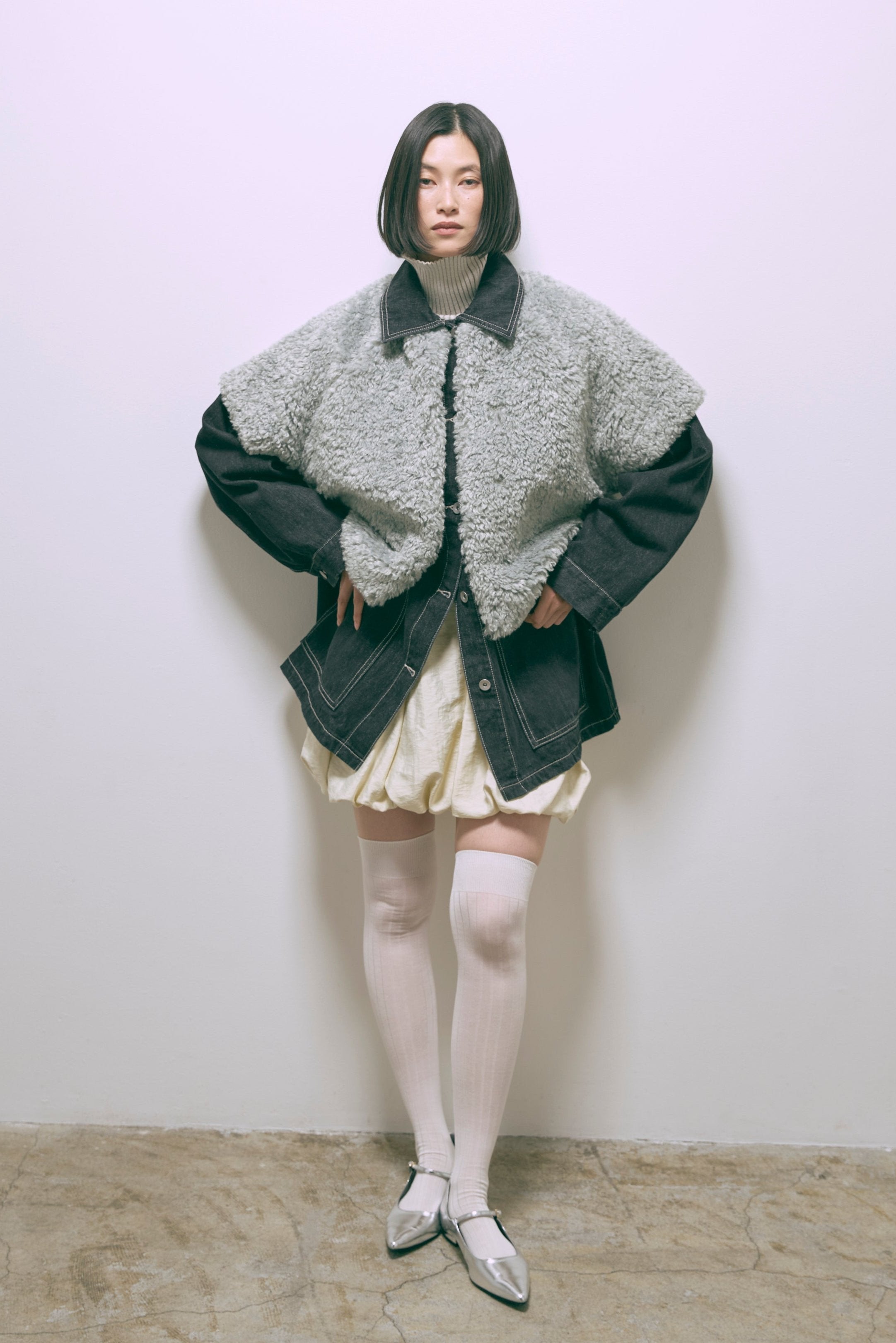 Short Sleeve Fur Jacket