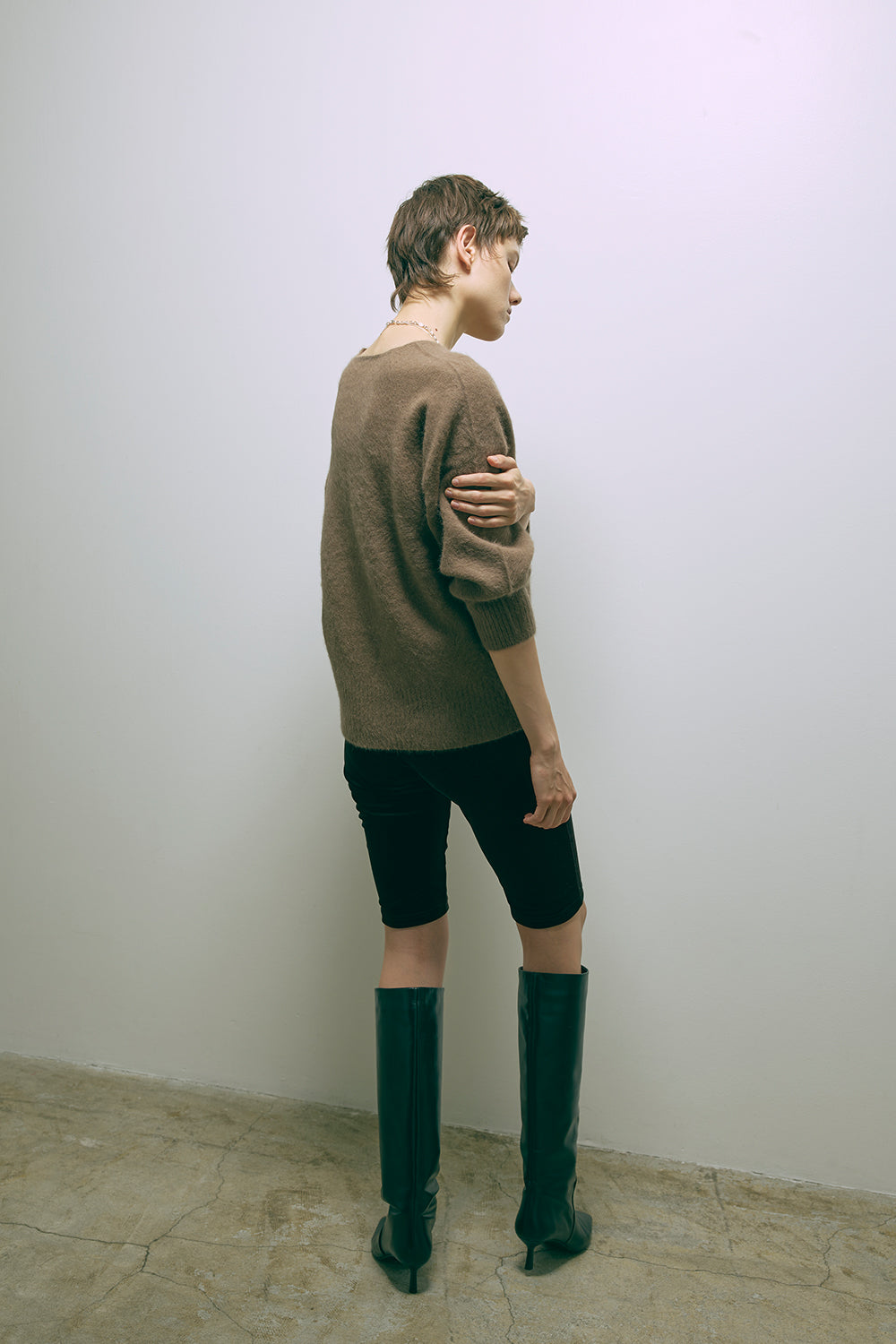 Vneck Fox Over Knit