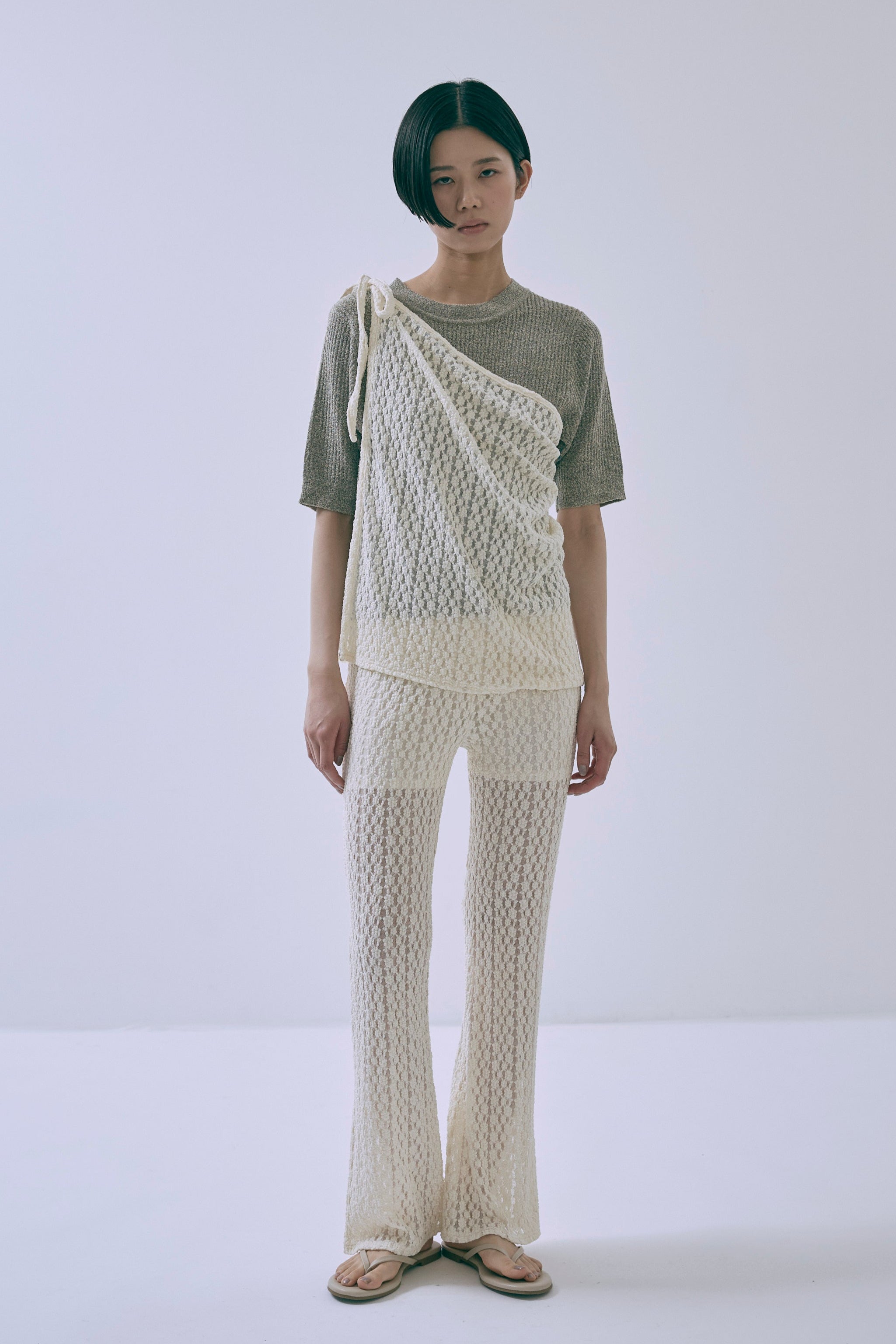 着用カラー:アイボリー　モデル身長:170cm