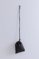 Leather Zip Drawstring Bag