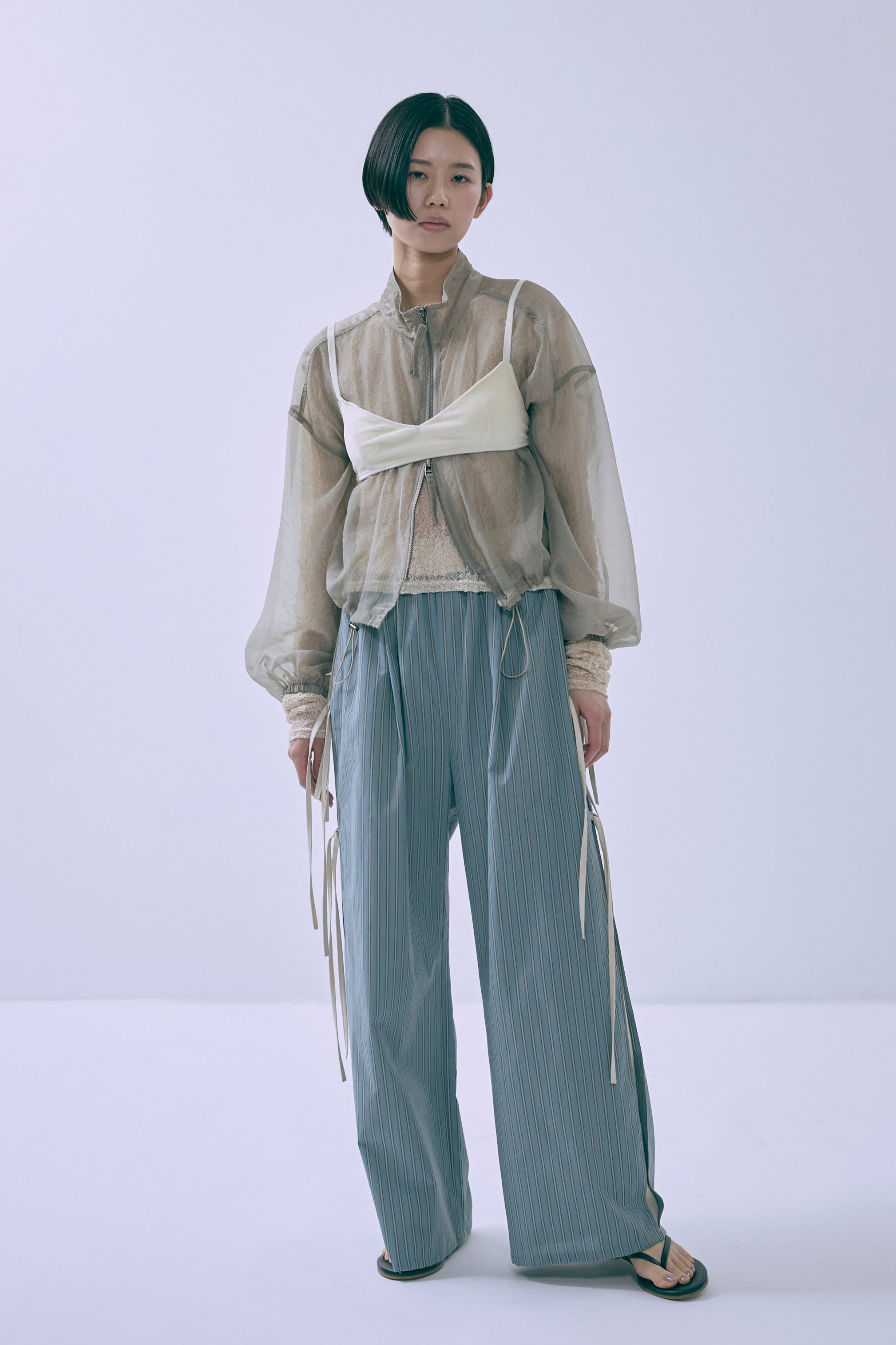ストライプパンツ レディース Side Ribbon Stripe Pants | EN NEUME