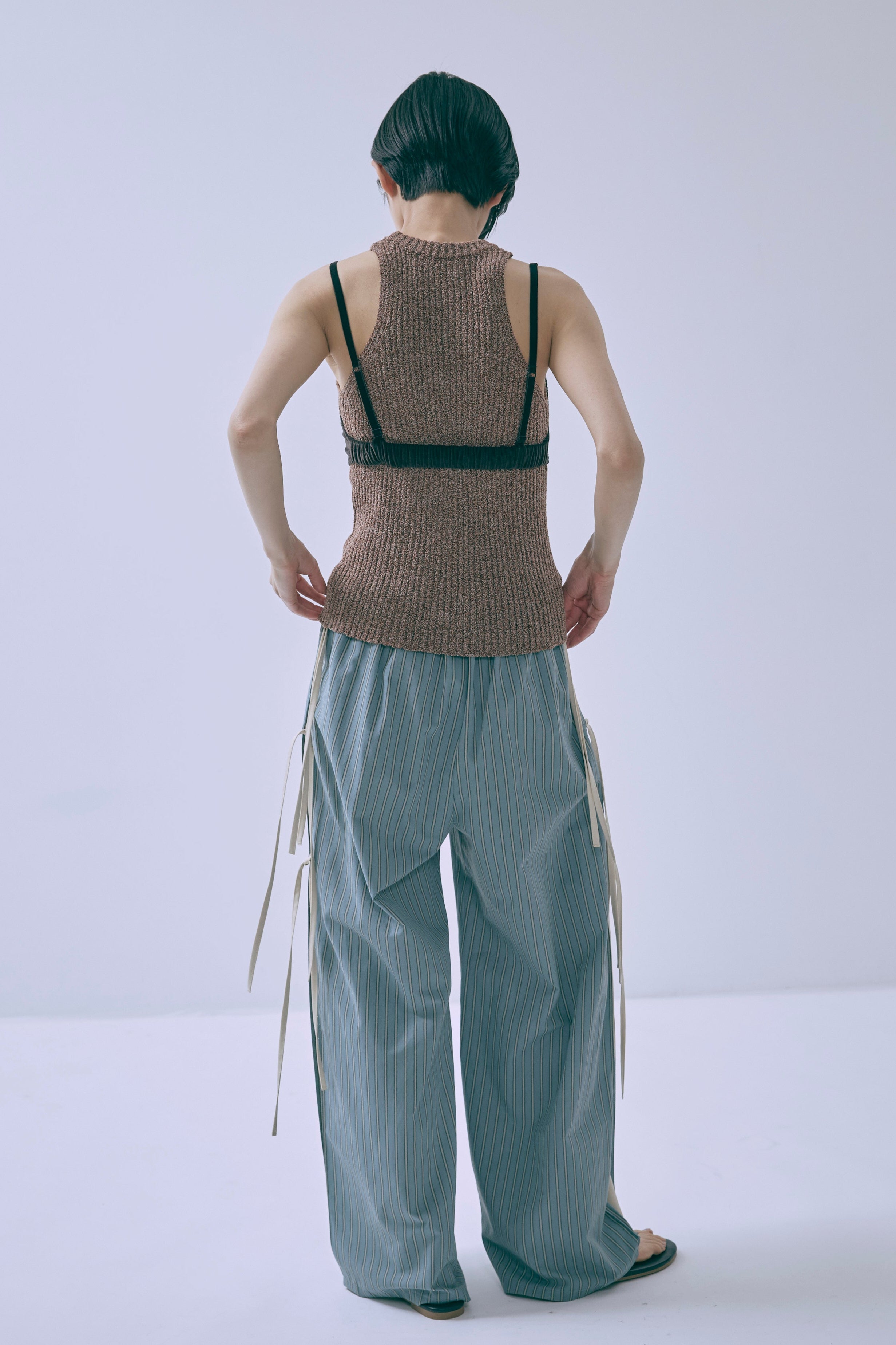 ストライプパンツ レディース Side Ribbon Stripe Pants | EN NEUME