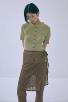 Cut Lace Soft Flare Pants & Layered Skirt Set