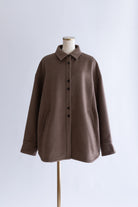 Wool Blend Over Shirt Jacket ブラウン