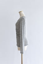 Soft Sheer Gathered Cardigan 杢グレー
