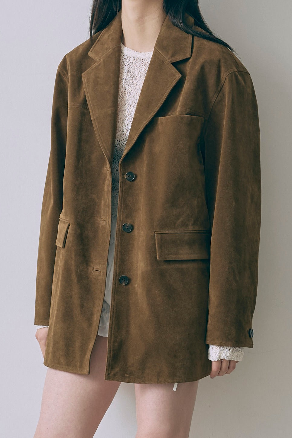 Vintage Suede Oversized Jacket キャメル
