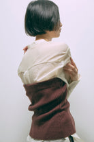 Crewneck Knit ＆ Rib Knit Bustier Set