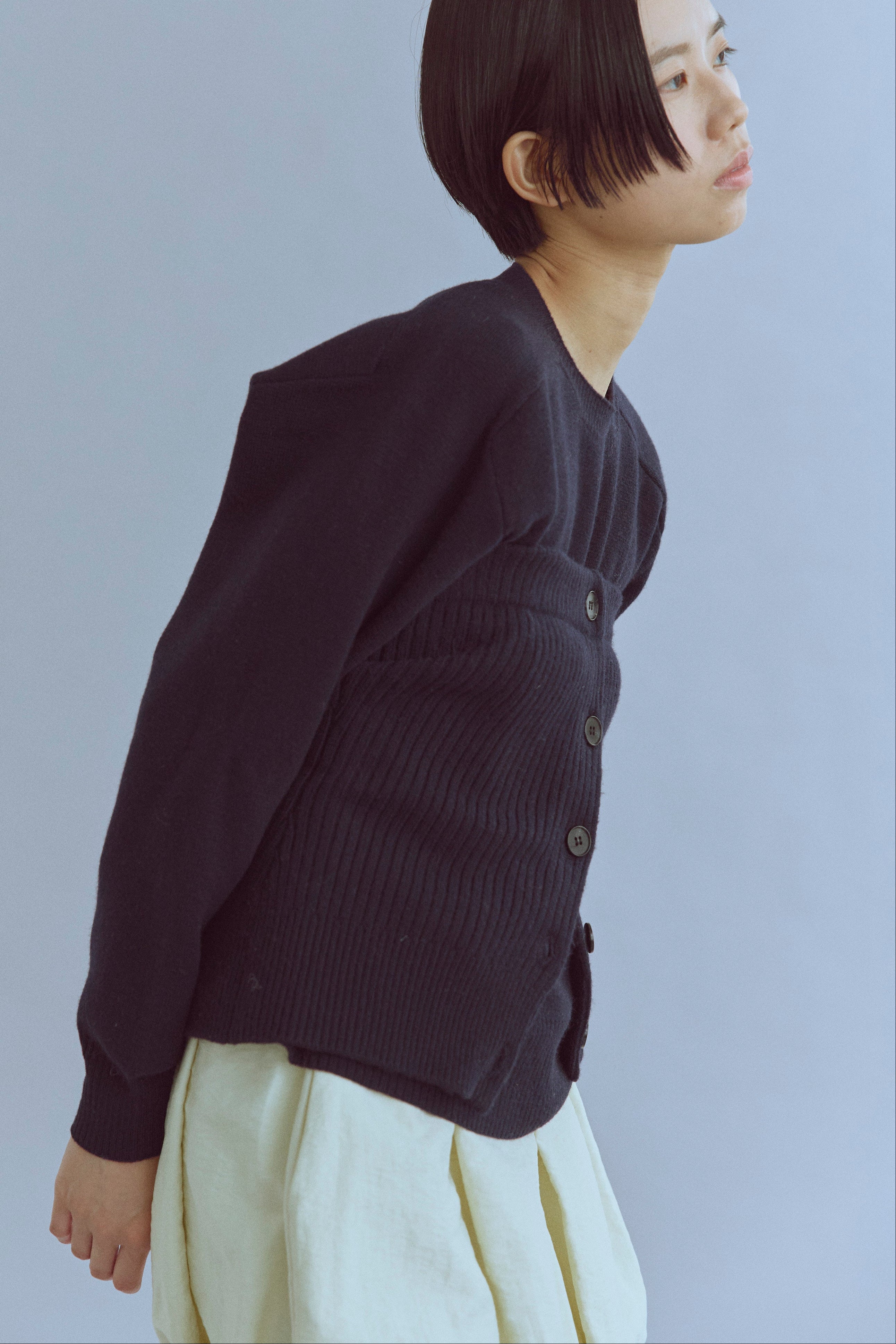 Crewneck Knit ＆ Rib Knit Bustier Set