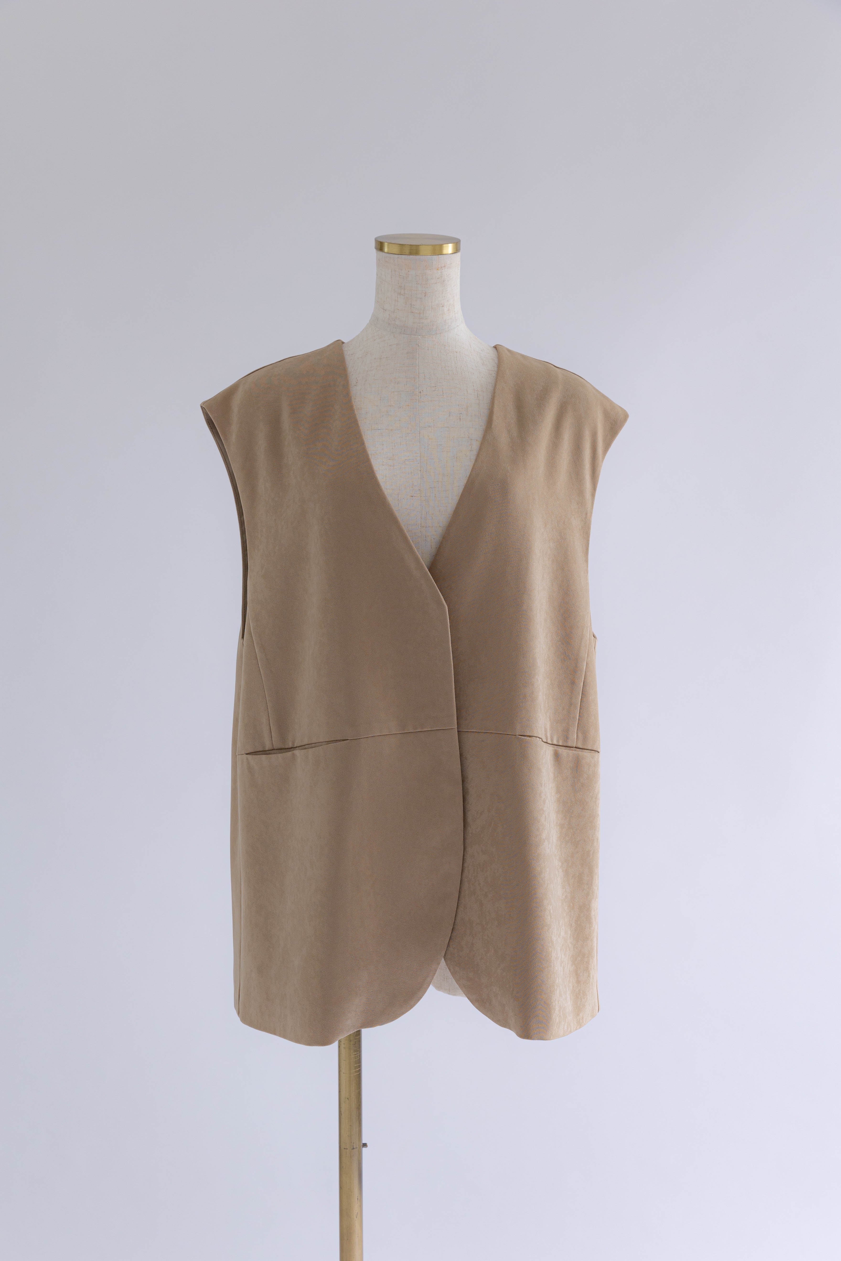 【Set Up】Faux Suede Gilet