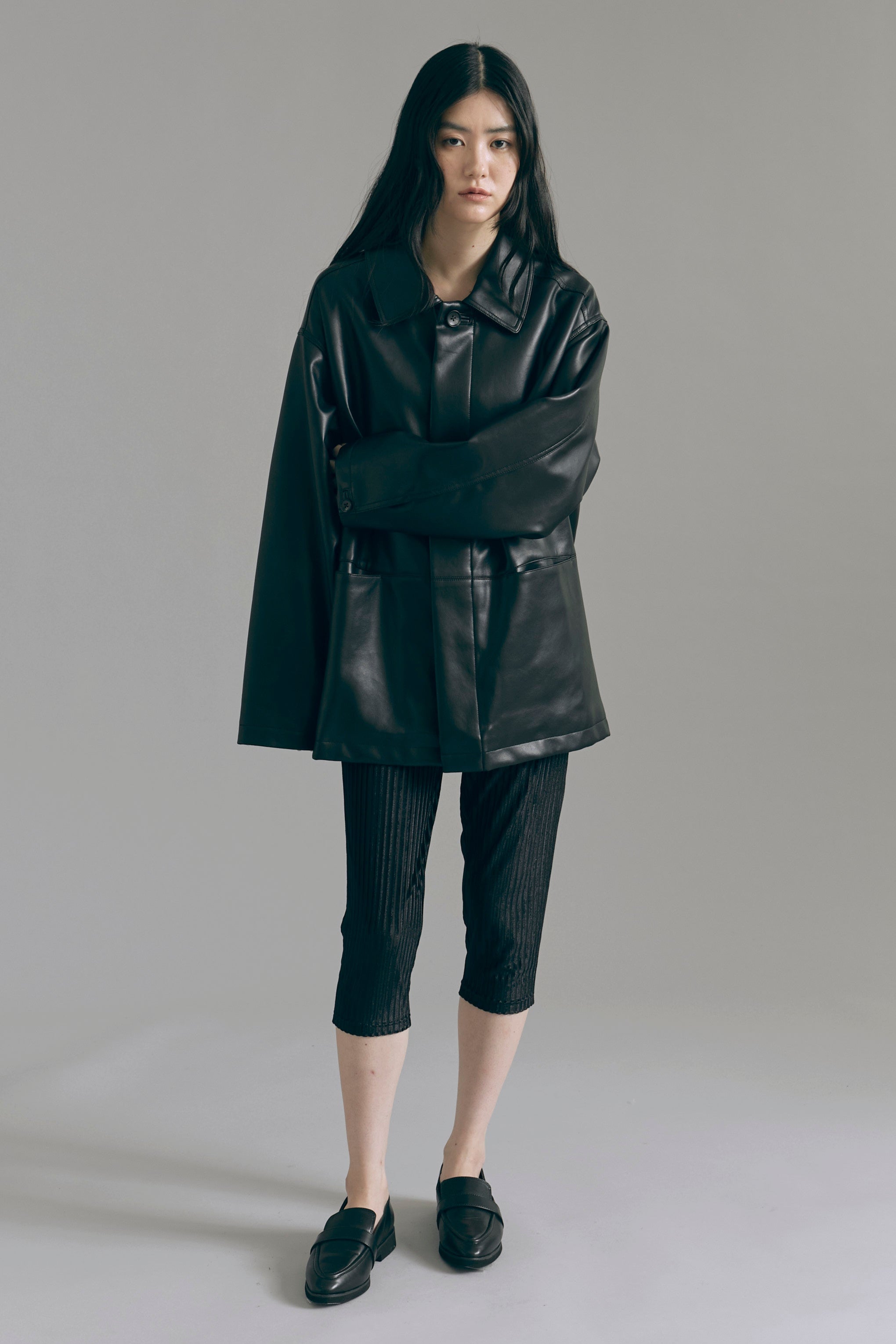 Faux Leather Over Jacket