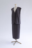 【Set Up】Faux Suede Straight Skirt
