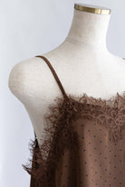 Polka Dot Satin Lace Cami Dress
