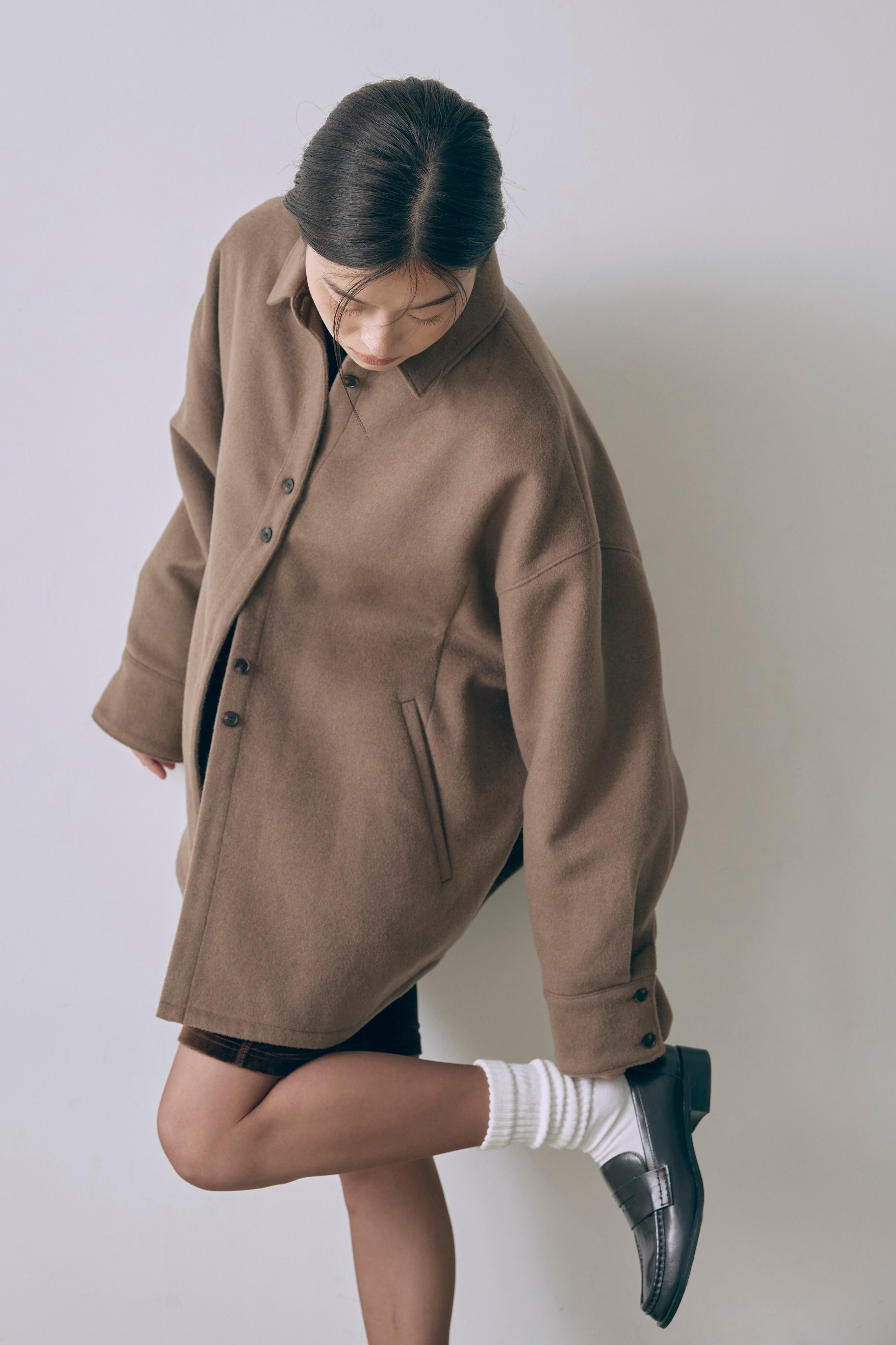 Wool Blend Over Shirt Jacket