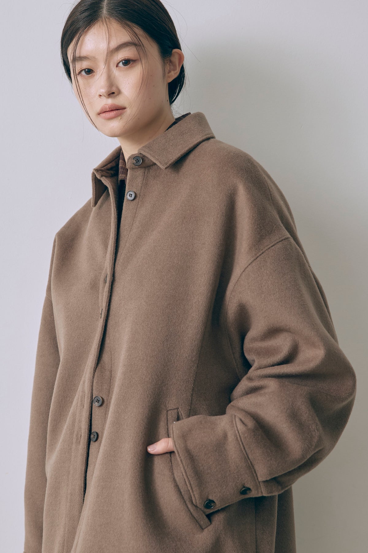 Wool Blend Over Shirt Jacket