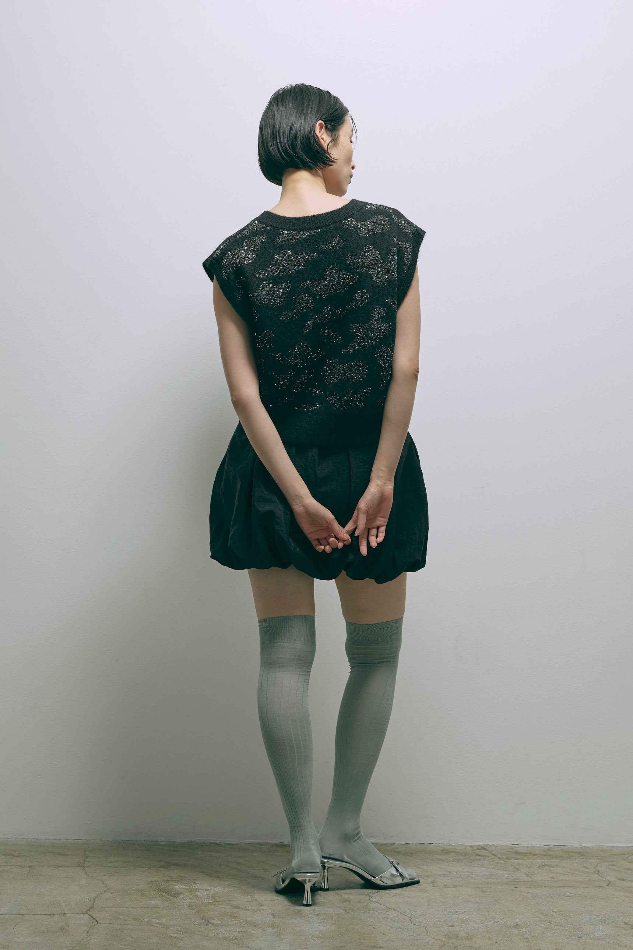 Sequin Jacquard Knit Vest