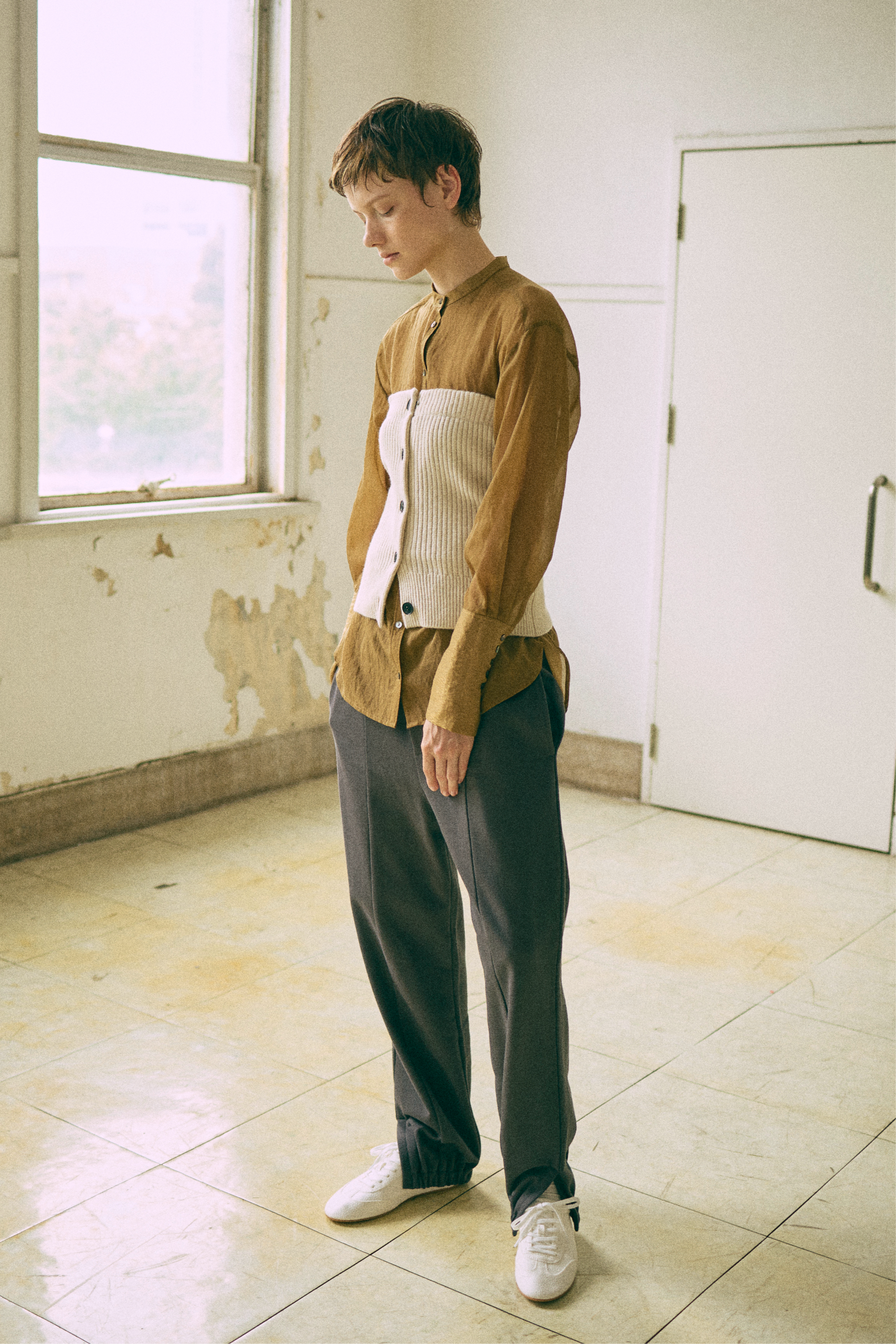 Long Cuff Sheer Blouse