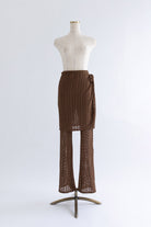 Cut Lace Soft Flare Pants & Layered Skirt Set