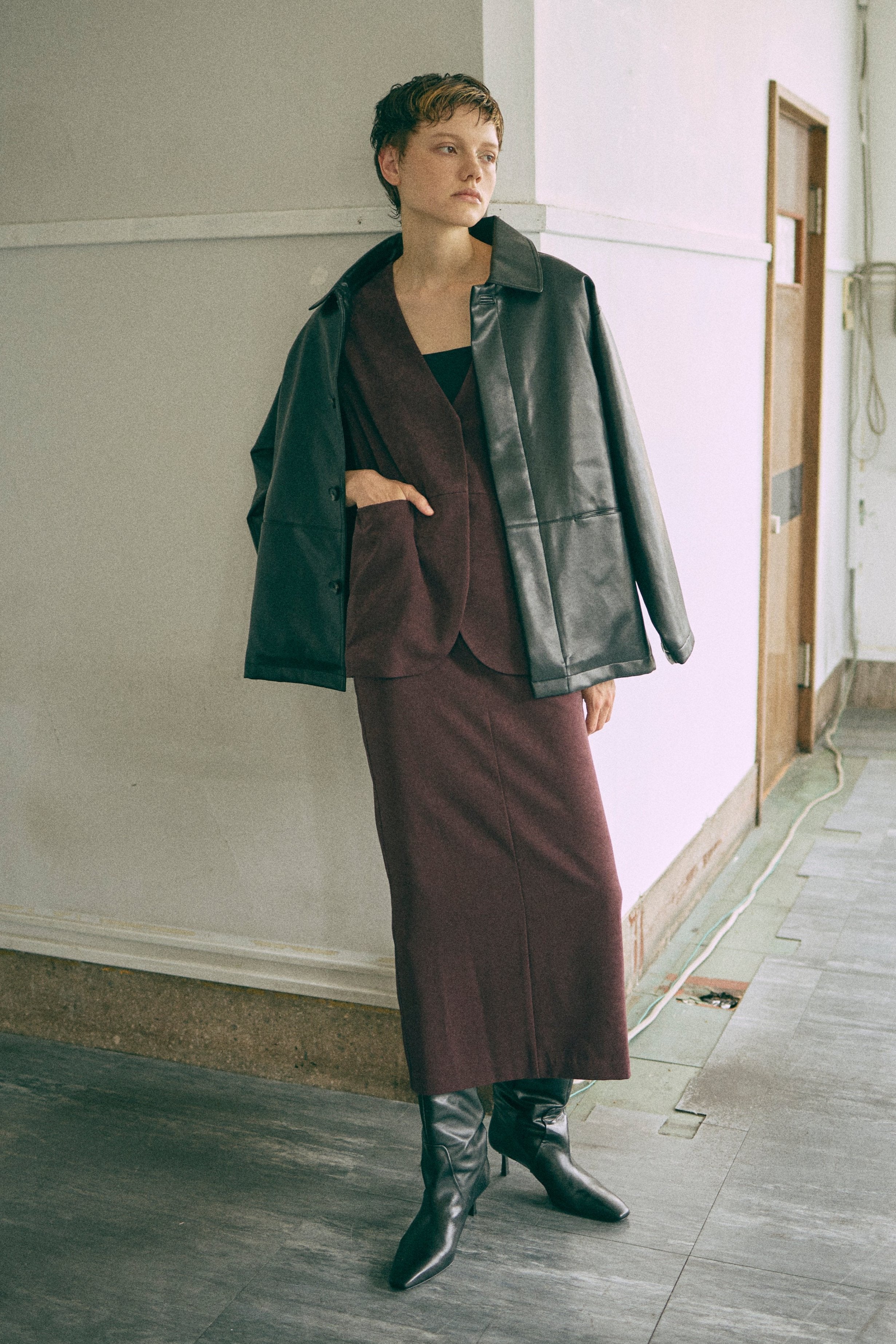 【Set Up】Faux Suede Gilet