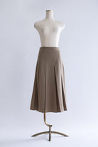 Satin Tuck Pleated Skirt ベージュ