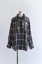 Layered Stole Flannel Shirt ブラウン