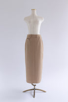 【Set Up】Faux Suede Straight Skirt ベージュ