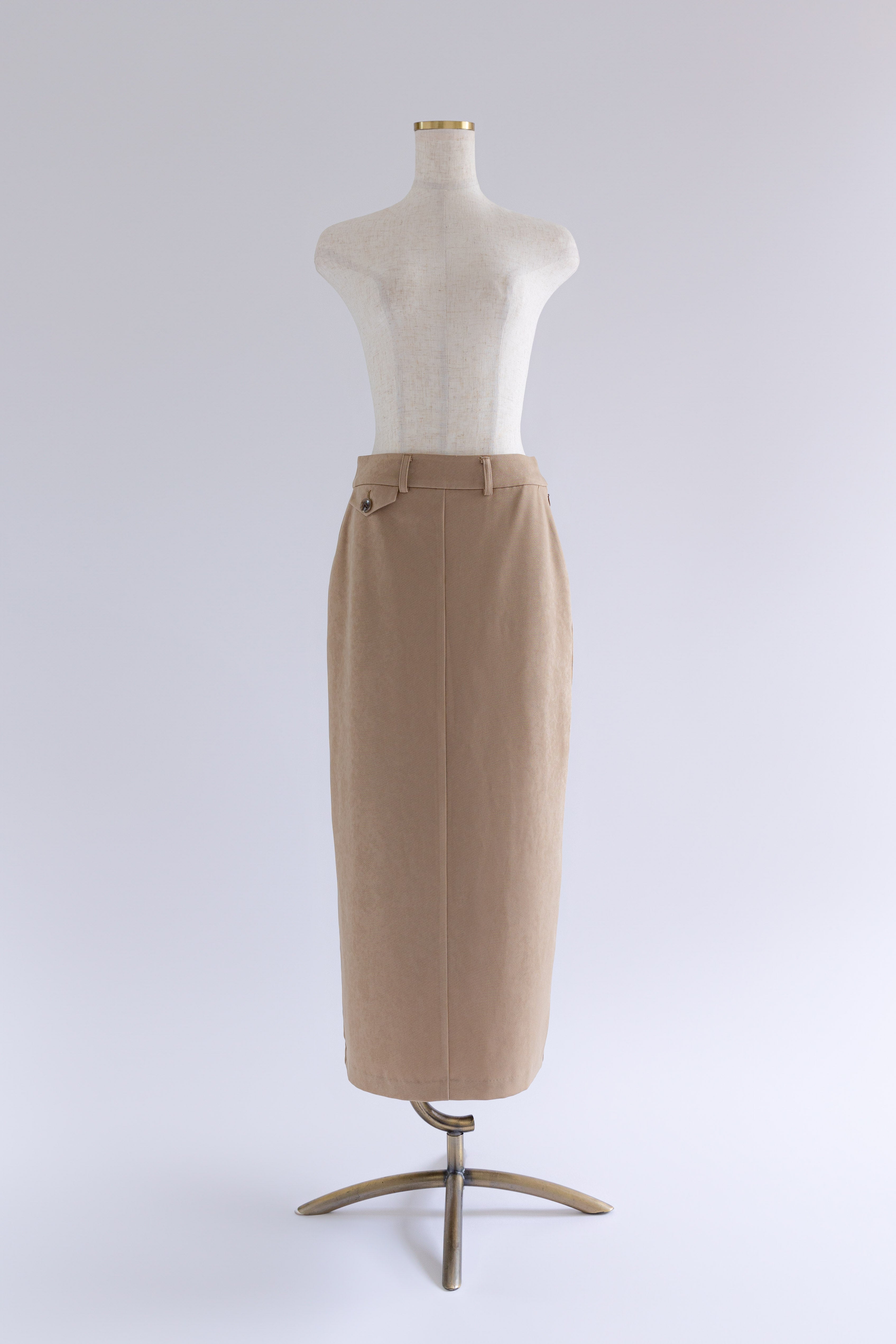 【Set Up】Faux Suede Straight Skirt ベージュ