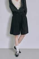 Structured Pocket Flare Shorts