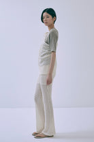 Cut Lace Soft Flare Pants & Layered Skirt Set