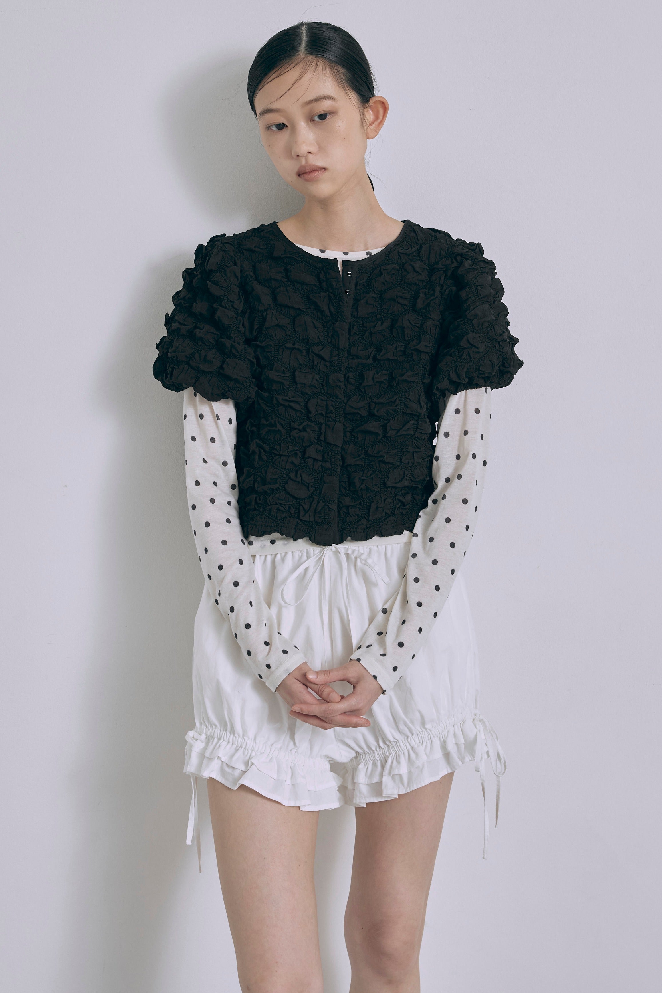 Puff Smocked Short Blouse